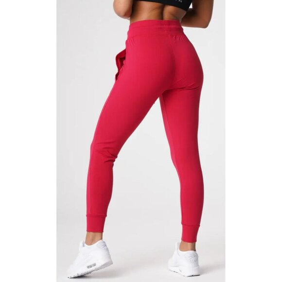 NVGTN Joggers Sz M Ruby Red Women’s Drawstring Tapered High Rise Sporty Gym - Picture 8 of 9